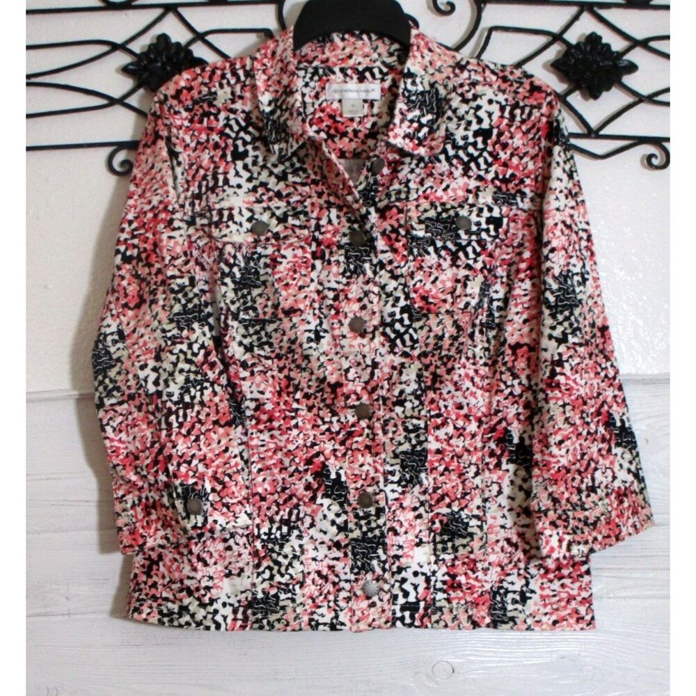 Christopher Banks Jacket Women's Size M Multicolored Geometric Pockets